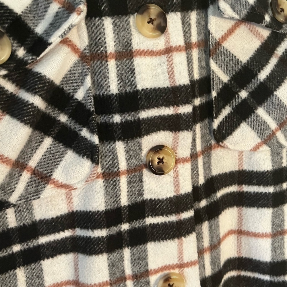 Kensie Jeans Black & White Button Down Shirt Size L - Picture 4 of 5